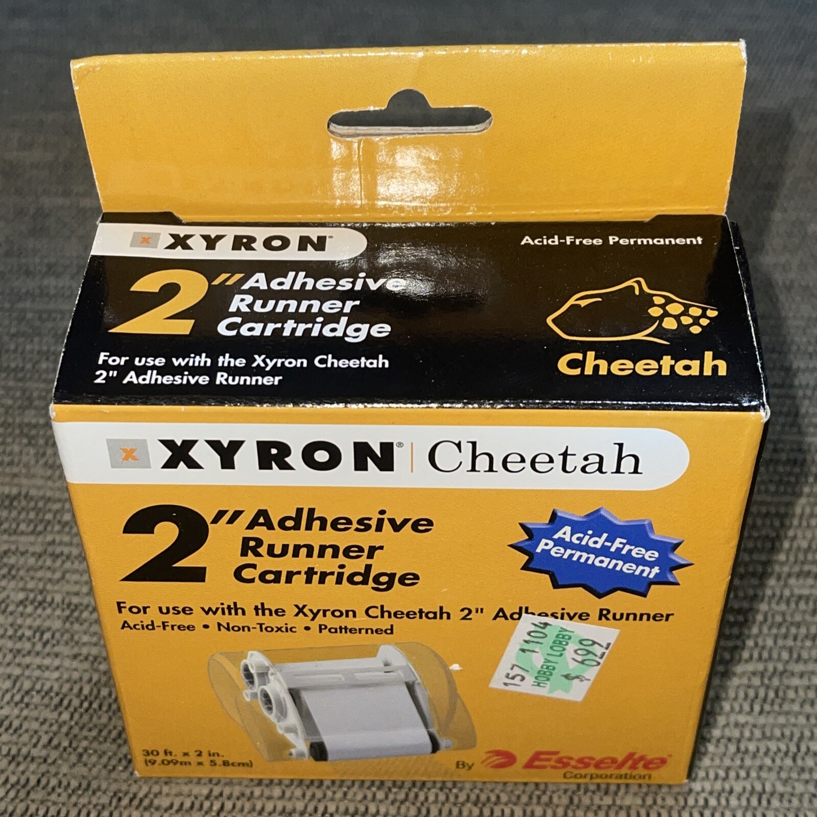 Xyron Cheetah Replacement Adhesive Runner Cartridge Acid Free Permanent 2" NEW