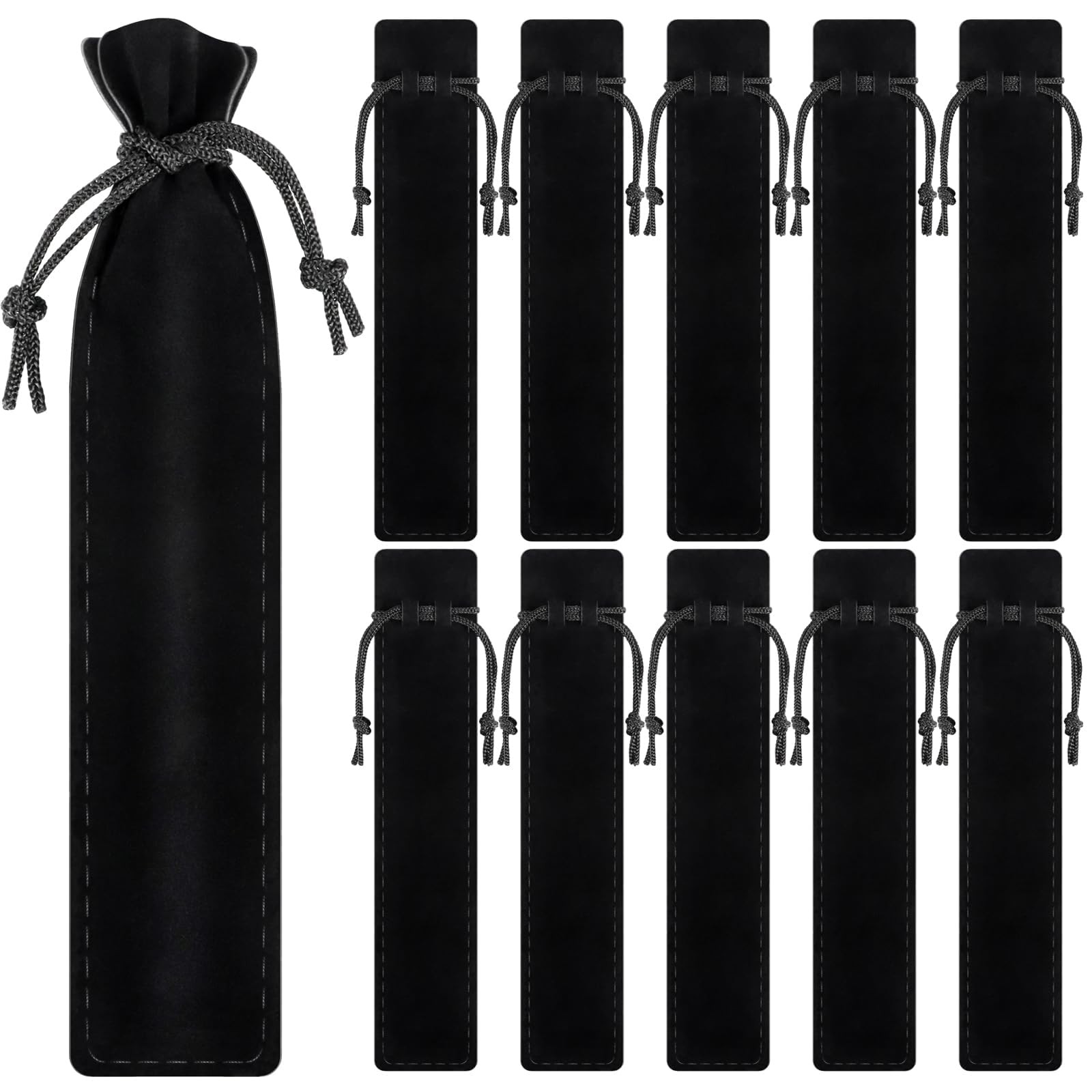 WFPLUS 50 Pieces Velvet Pen Pouch with Drawstring Pencil Sleeve Holders Pen B...