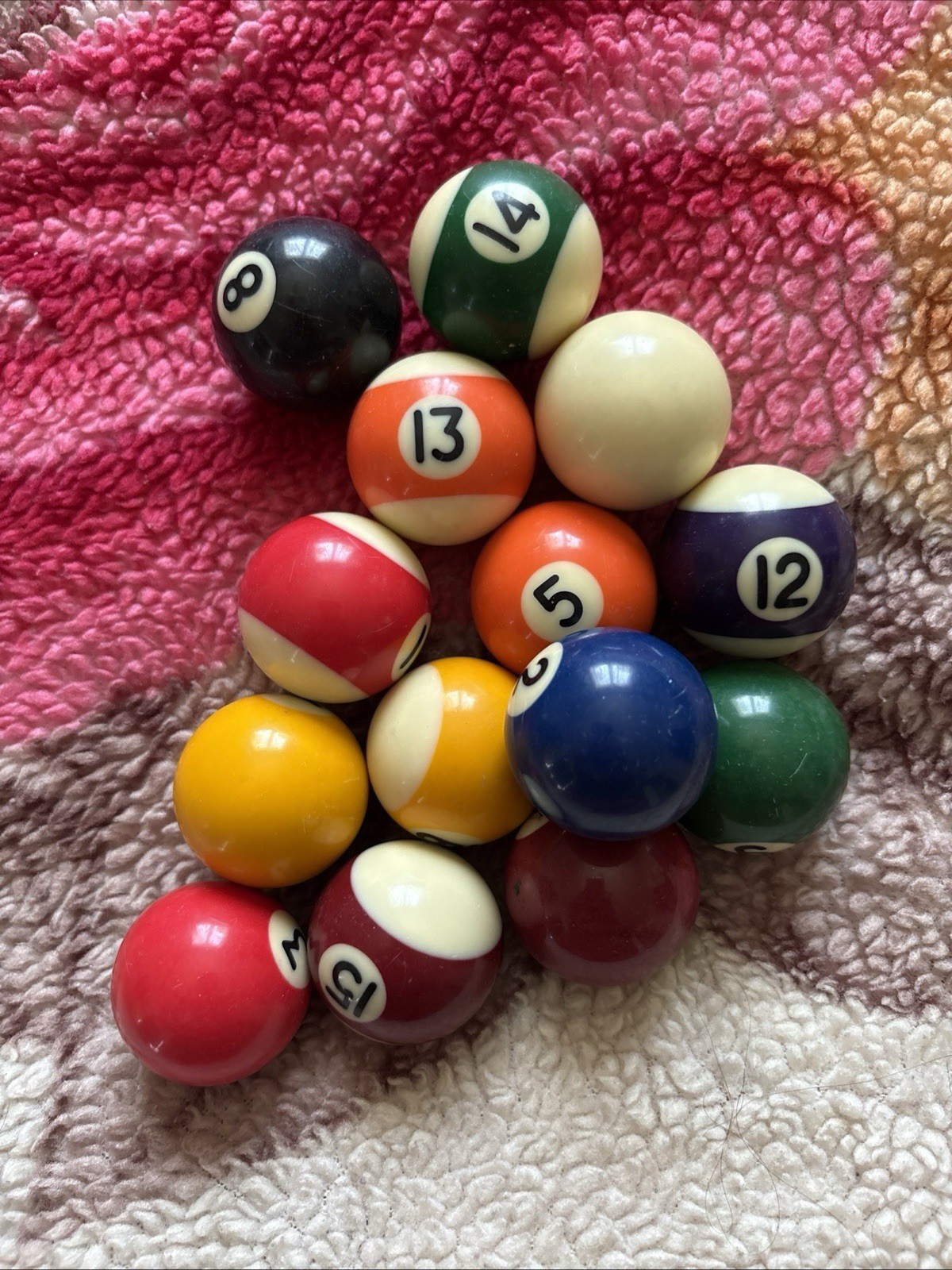 Billiards Ball 1" #s 1,2,3,5,6,7,8,9,11,13,14,15 cue 1 Ball Only
