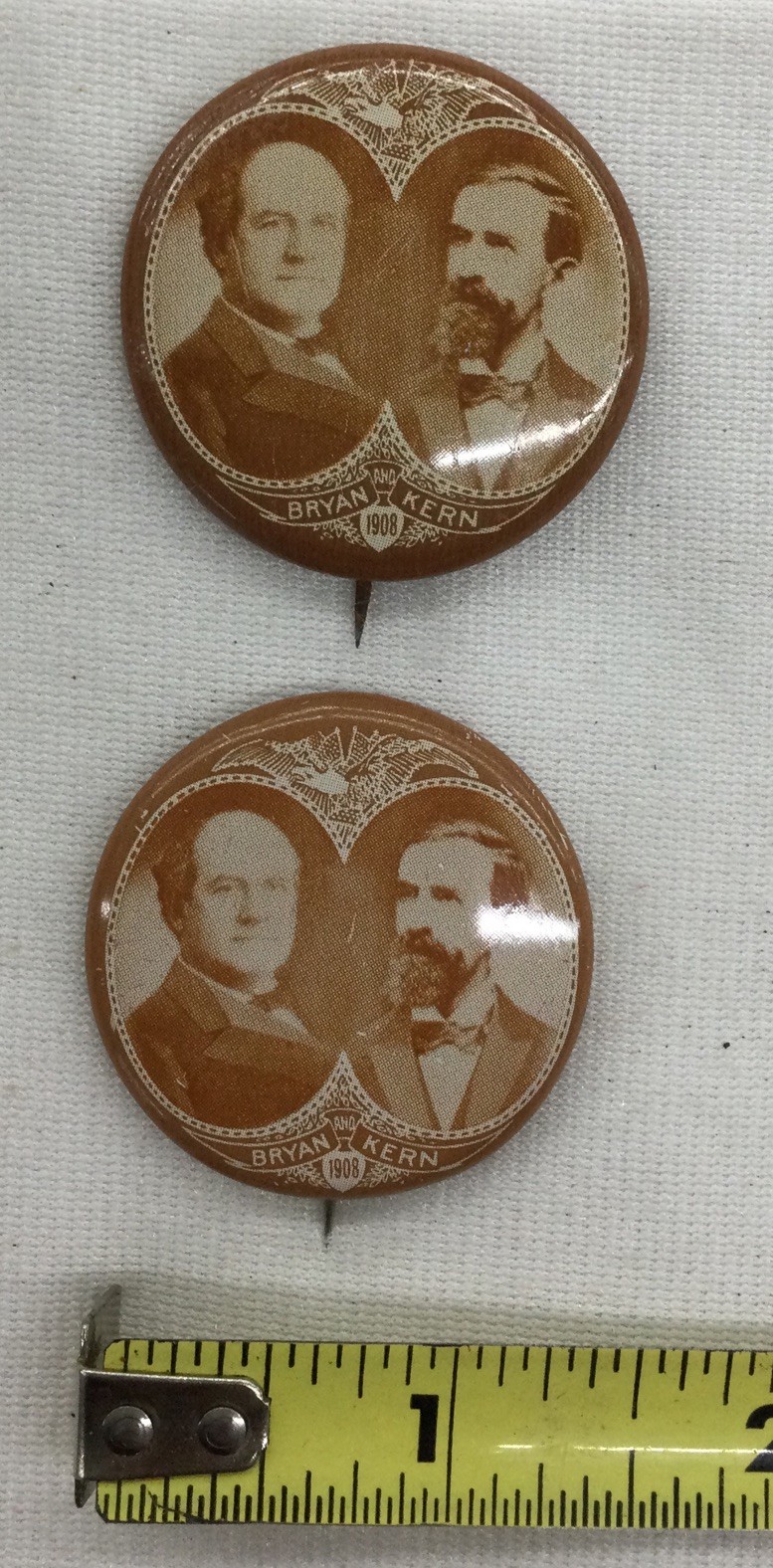 Political Pinback Button, "Bryan Kerr 1908”, 1 3/8”, Preowned circa 1972