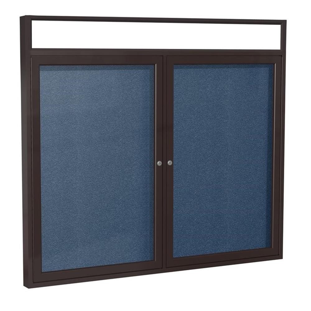 Ghent's Vinyl 36" x 48" 2 Door Enclosed Bulletin Board in Navy