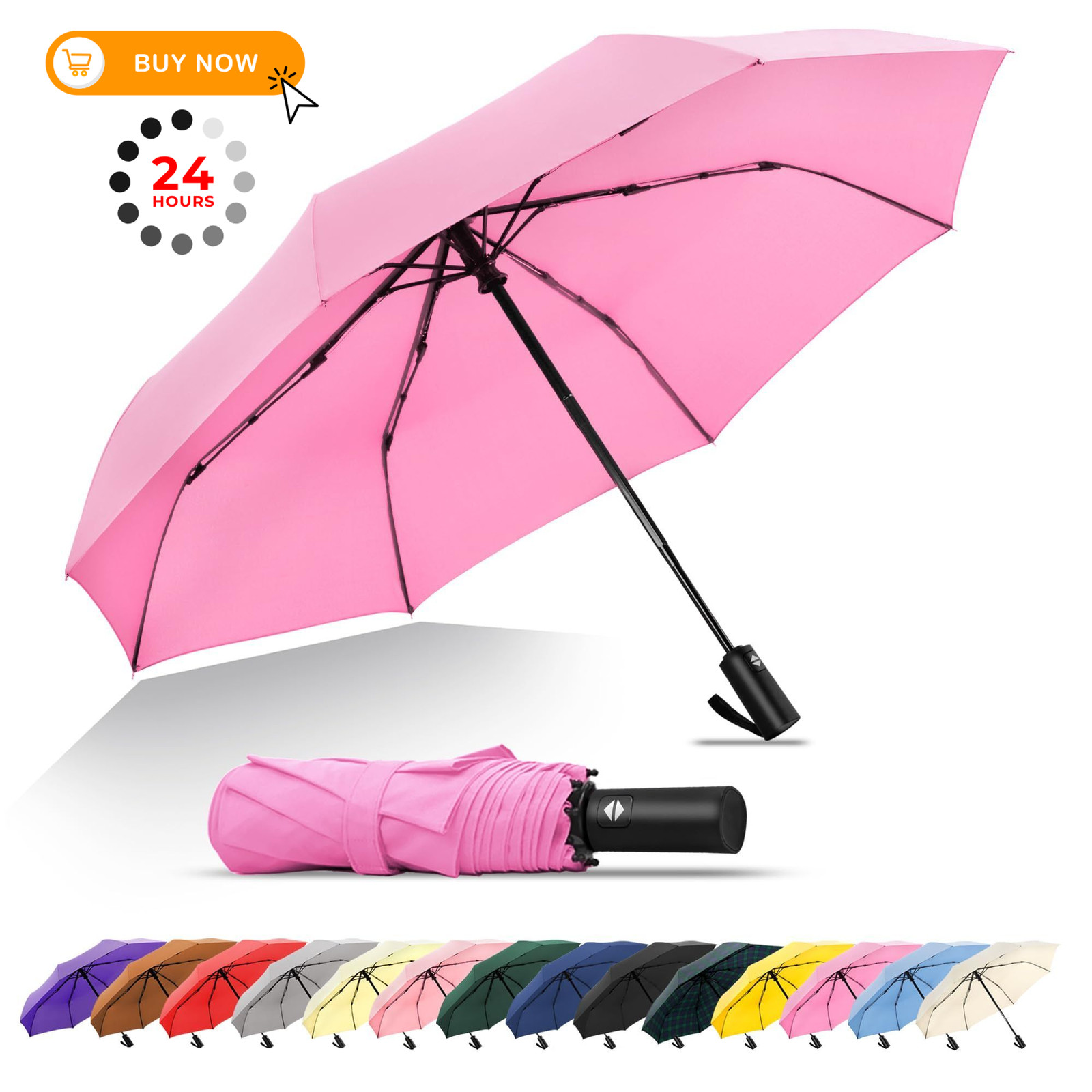 SoulRain Umbrellas for 43 inch canopy diameter, 23 open length, Pink