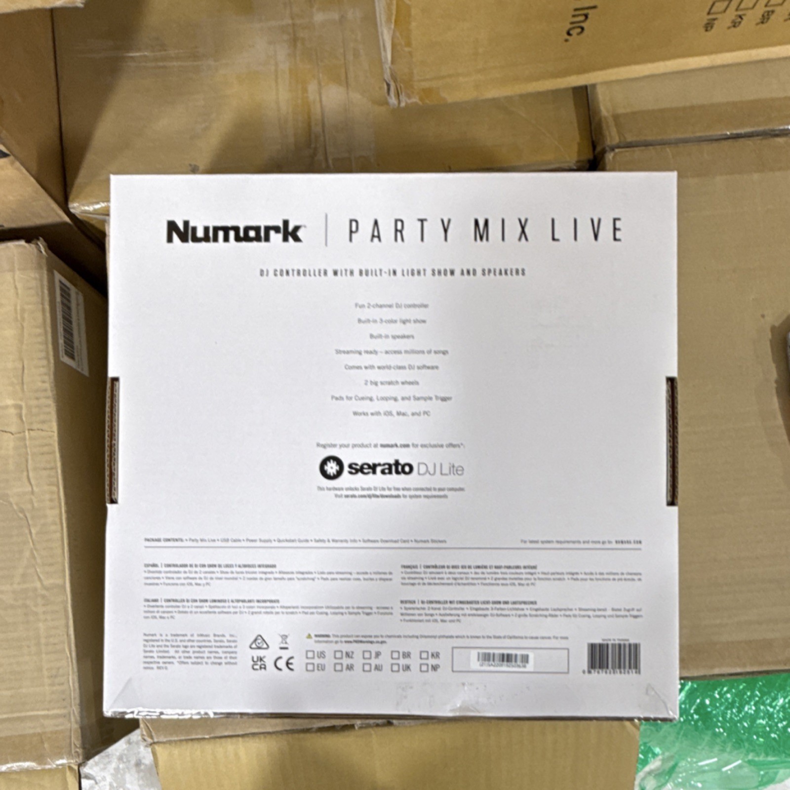 Numark Party Mix Live Double Deck Controller Built-in Speakers Light Show USB