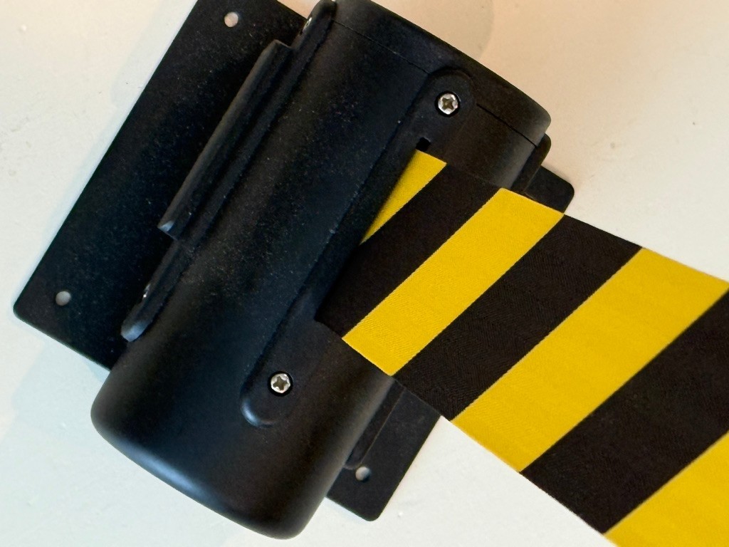 Wall Mount Retractable Belt 16 Ft Crowd Control Barrier Black Yellow Craftforce