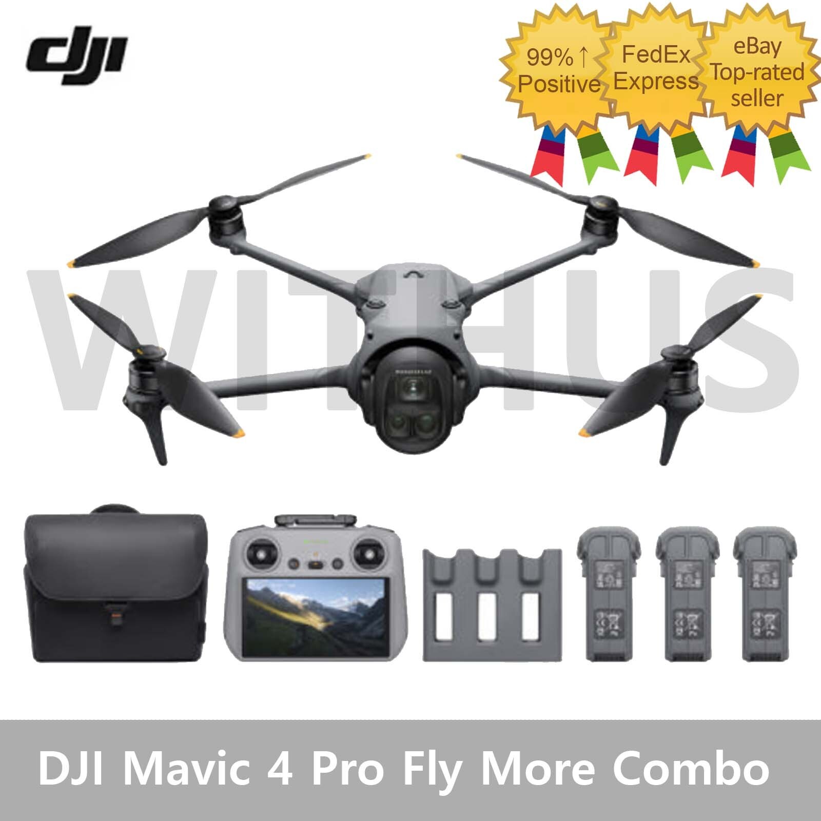 DJI Mavic 4 Pro Fly More Combo (RC 2 Con) Drone (3 Batteries) No Tariffs In US@%