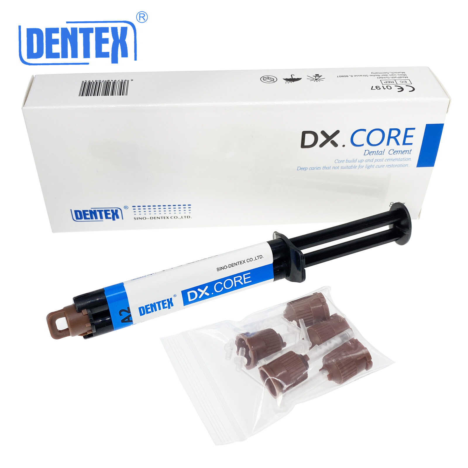 Dental DX.Core Dentex Dual Cure Buildup Composite Resin 8g Shade A2/A3 Syringe