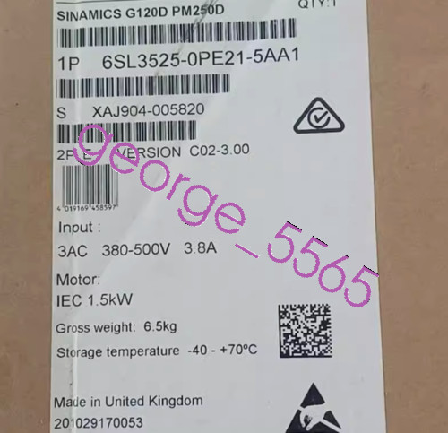 NEW 6SL3525-0PE21-5AA1 Siemens 6SL3 525-0PE21-5AA1 fedex or DHL