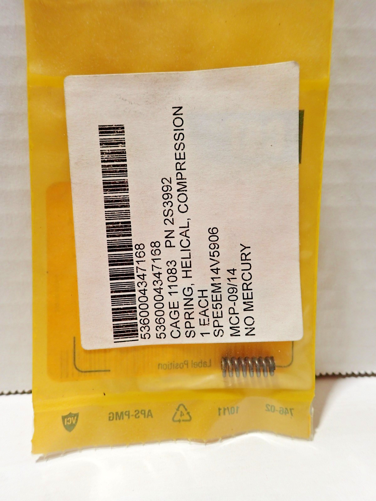 New Genuine OEM Cat 2S-3992 Caterpillar Compression Spring