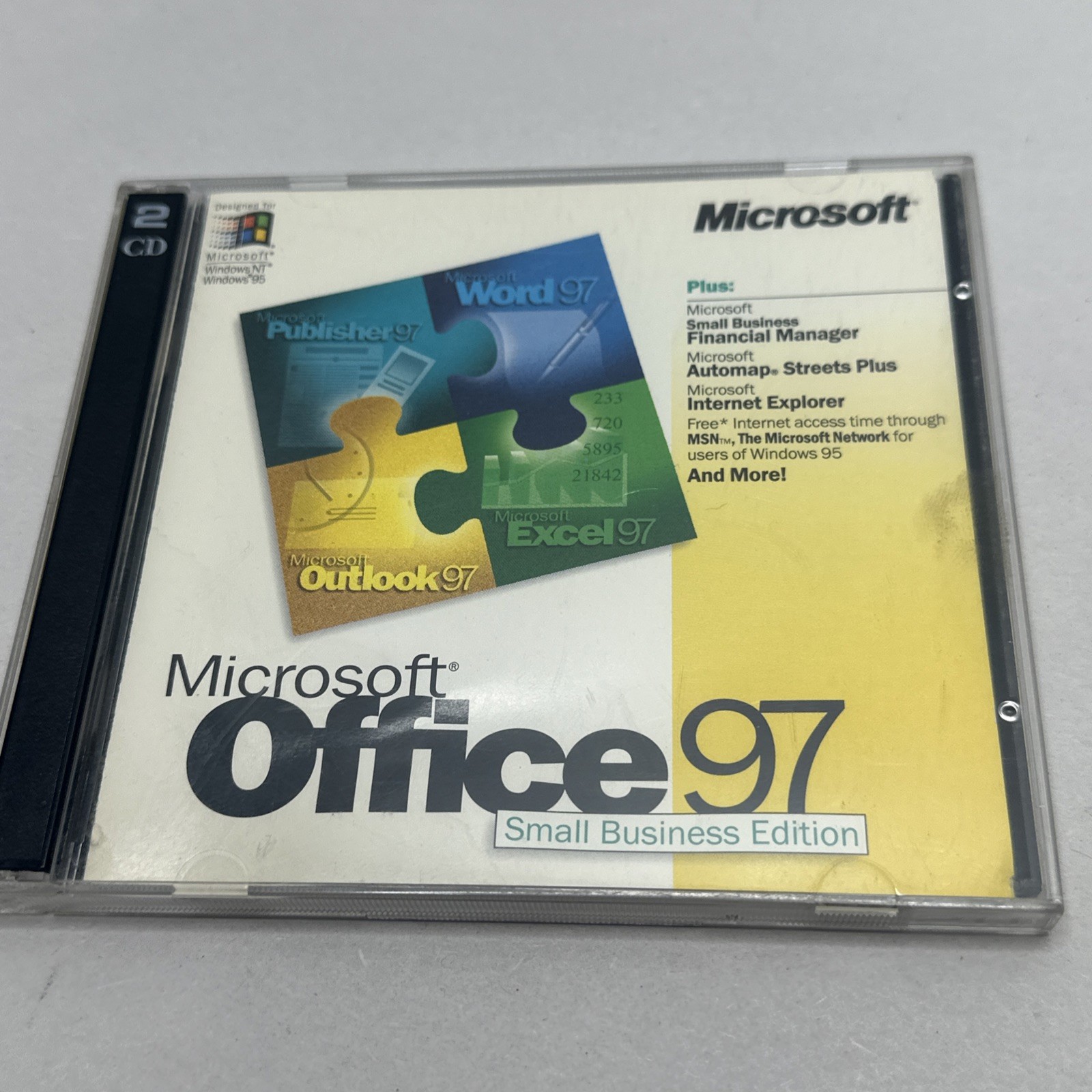 Microsoft Office 97 Small Business + AutoMap Streets 1997 2 Disks Used