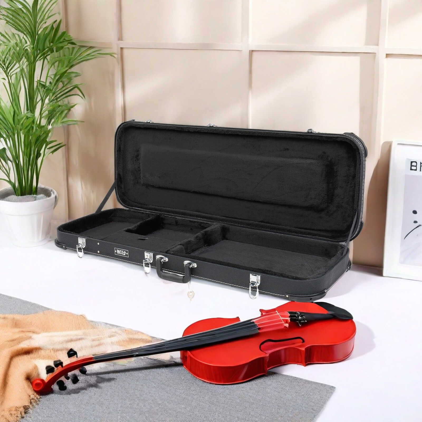 ST Electric Guitar Hardshell Case - Black & SG/TL/Model 170/Flame-Shaped Models