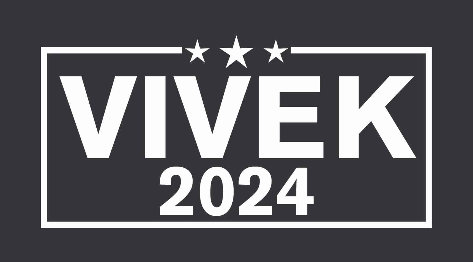 VIVEK 2024 - 6 x 3  Inch - White Matte  President Vinyl Decal Sticker Car Truck