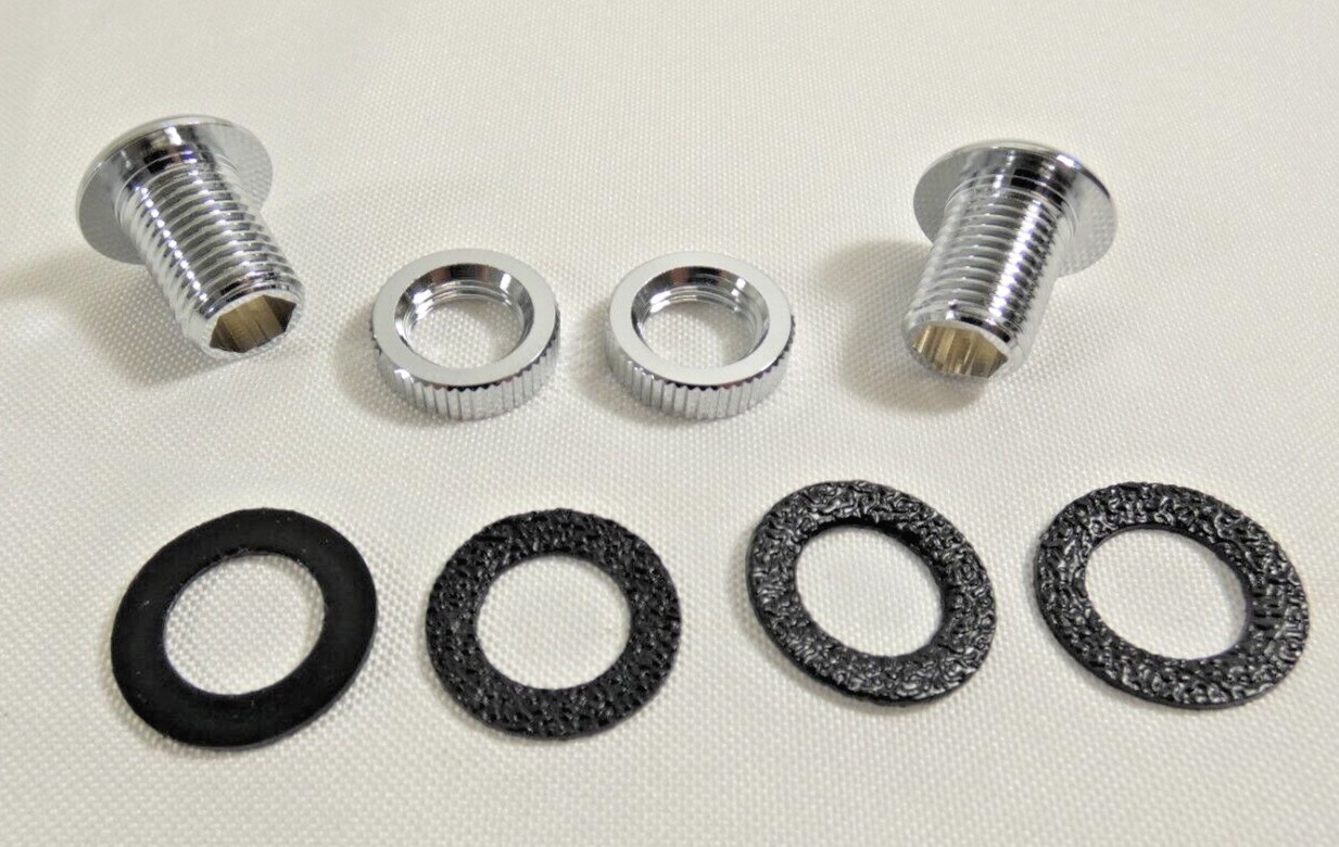 NEW Chrome 1/2" Die Cast Drum Air Vent Set of 2 & Gaskets for Bass Tom Snare Kit
