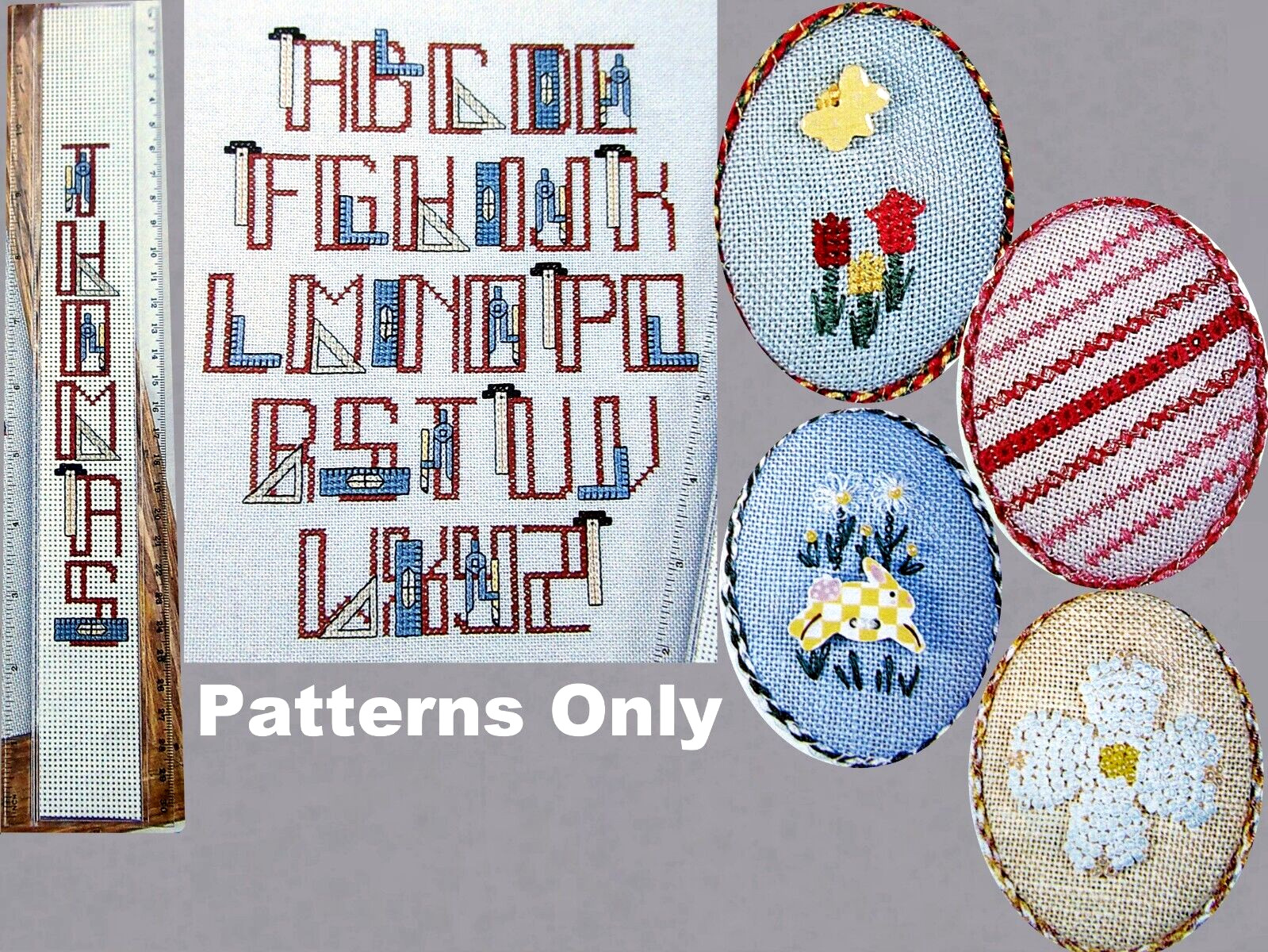 Architect Alphabet Sampler Stitch Name Easter Egg Ornament CROSS STITCH PATTERNS