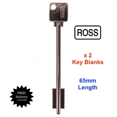 ROSS RDB65 Safe Lock Key Blank Pair-2 Keys. 65mm Length-08952700