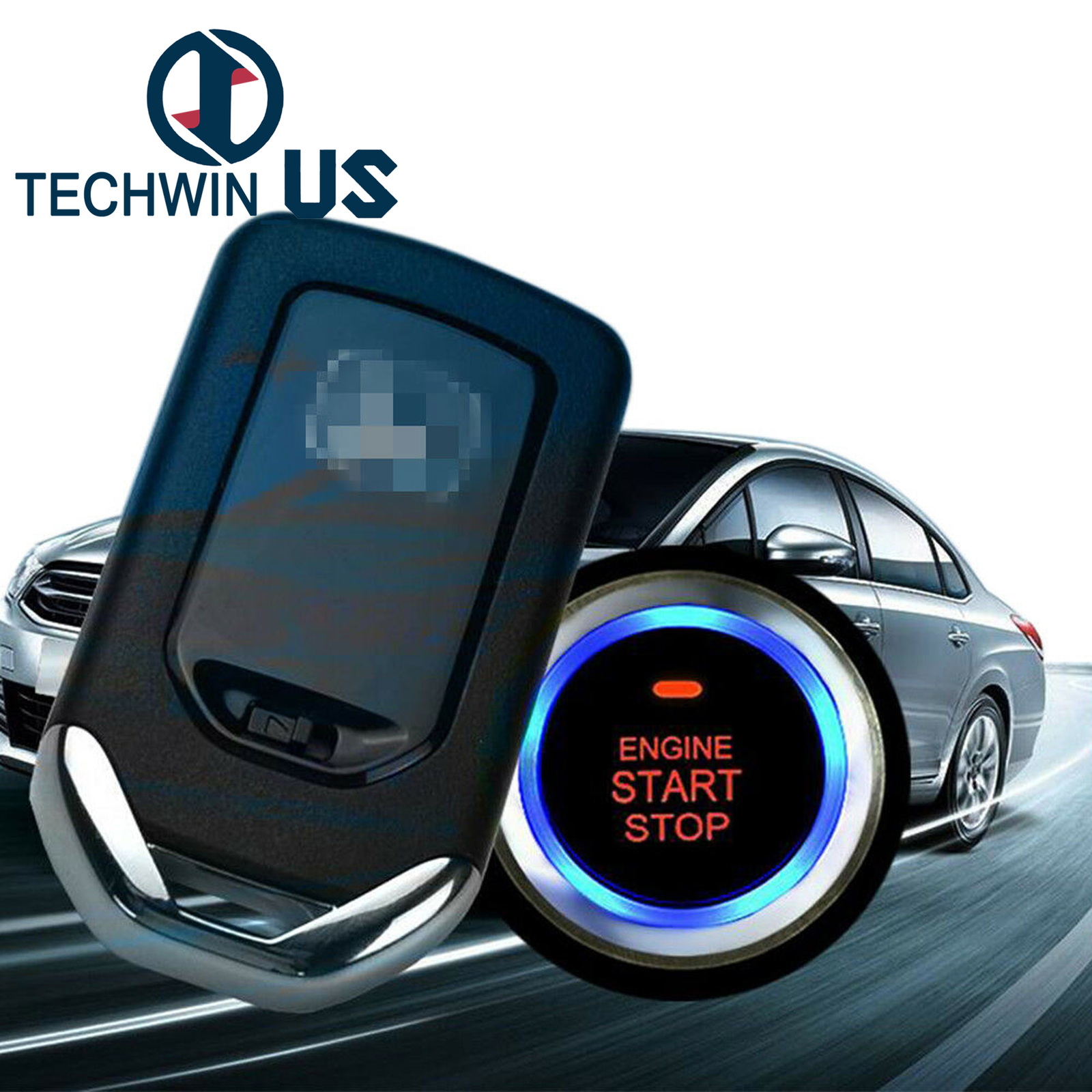GPS Car Alarm Security System Push Button Start Passive Keyless Remote Kit