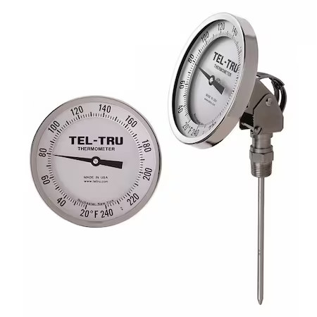 Tel-Tru Aa575r-1267 Analog Dial Thermometer, Stem 12" L