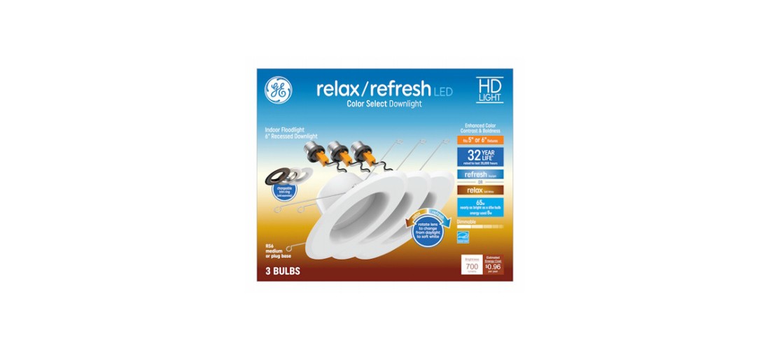 Relax/Refresh LED Recessed Downlights, Switchable Daylight/Soft White, Dimmable,