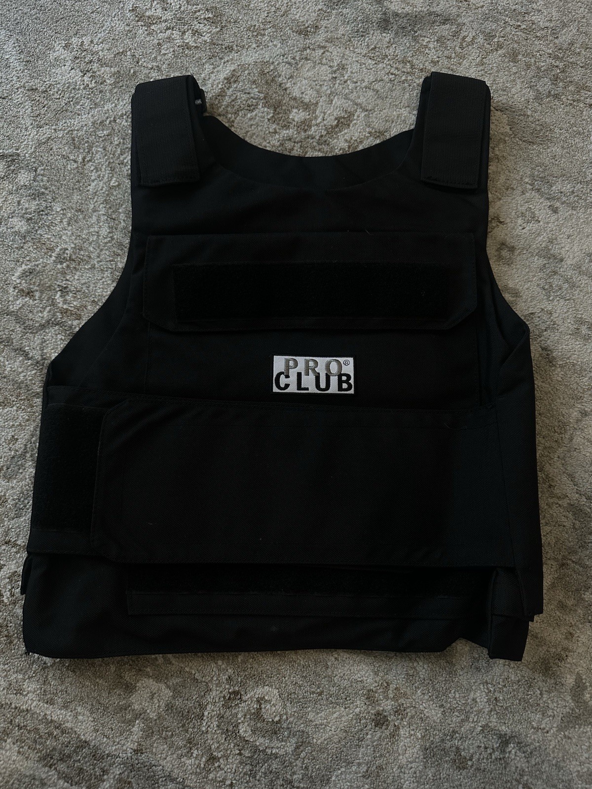 PRO CLUB Black Nylon Adjustable Plate Vest Unisex Tactical Chest