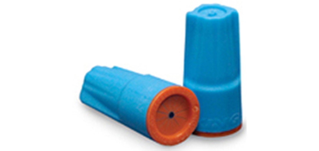 Dryconn Wire Connector, 22 to 12 AWG Wire, Copper Contact, Aqua/Orange - pack of