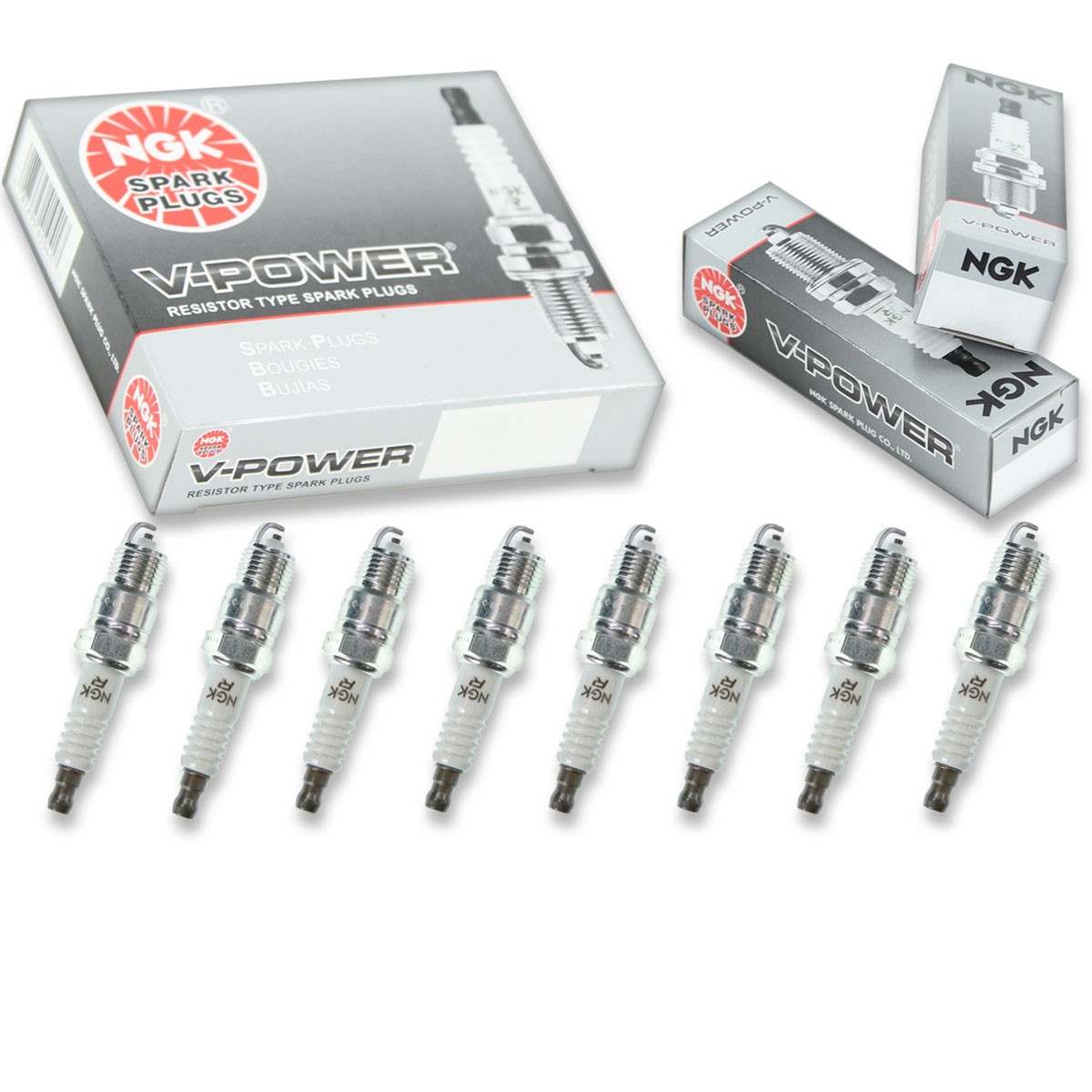 8 pcs NGK V-Power Spark Plugs for 1970-1988 Chevrolet Monte Carlo 6.6L  5.7L iz
