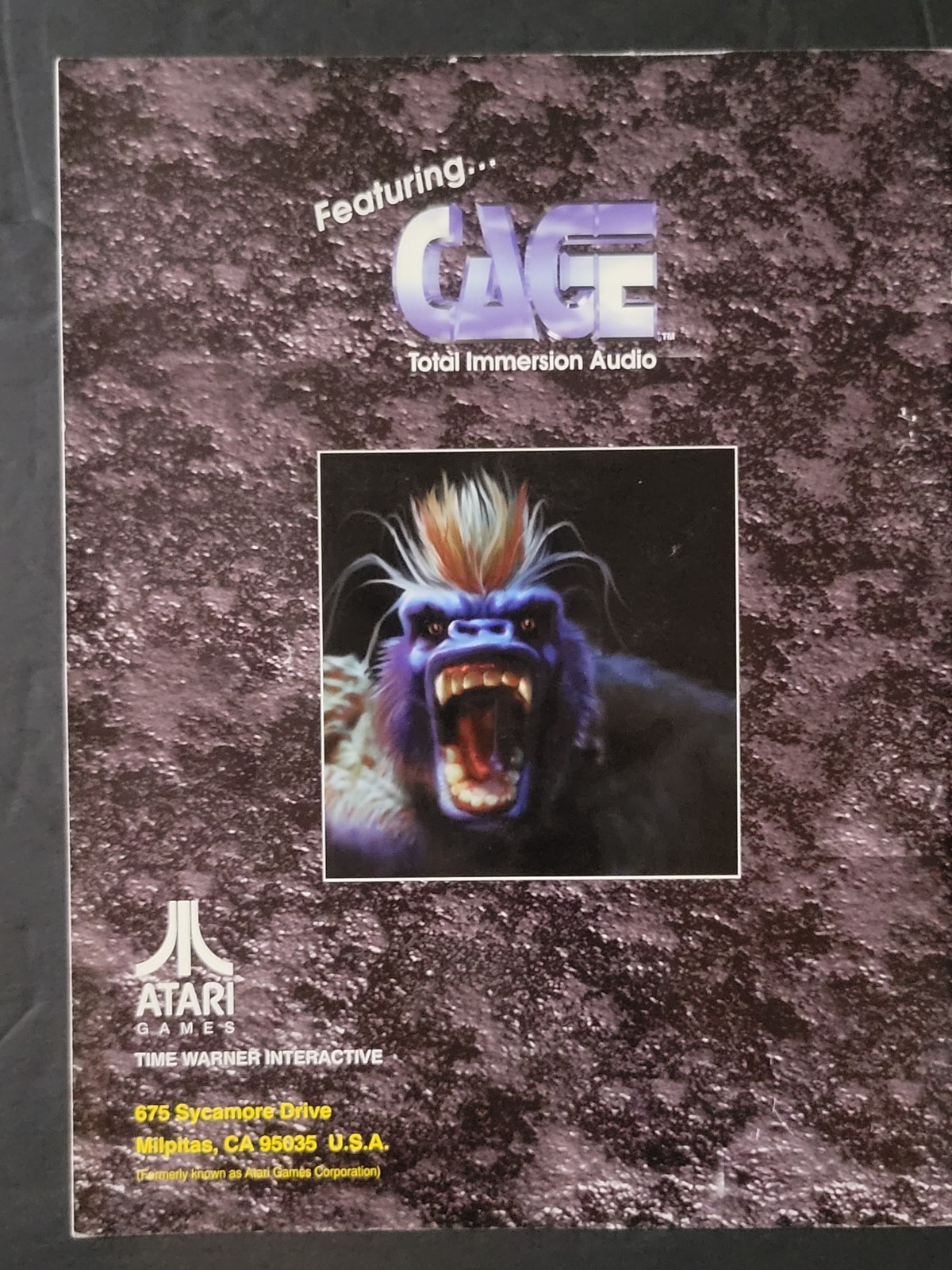 Vintage 1994 Original Atari Primal Rage Arcade Game Operator's Manual Schematics