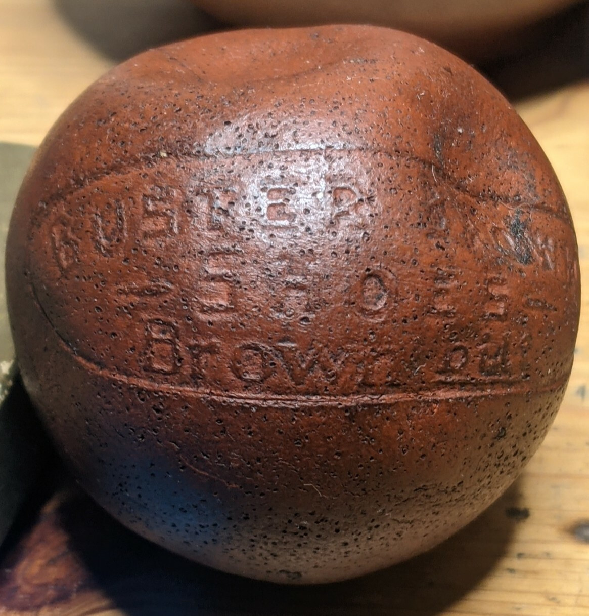 BUSTER BROWN SHOES, BROWN BILT SOUVENIR RUBBER BALL. 2 1/4" WIDE