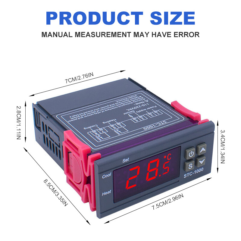STC-1000 AC 110V-220V Digital Temperature Controller Thermostat With Sensor x2