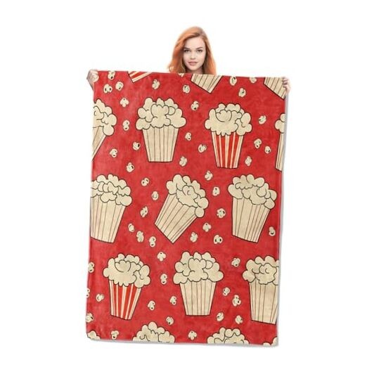Movie Popcorn Blanket Gifts for Women Girls Adults Kids Soft 60"x80" Color44