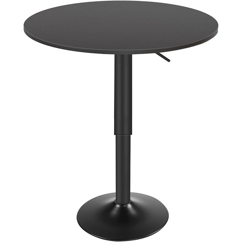 Modern Adjustable Height Round Bar Table Bistro Dining Cafe Iron Base Stable New
