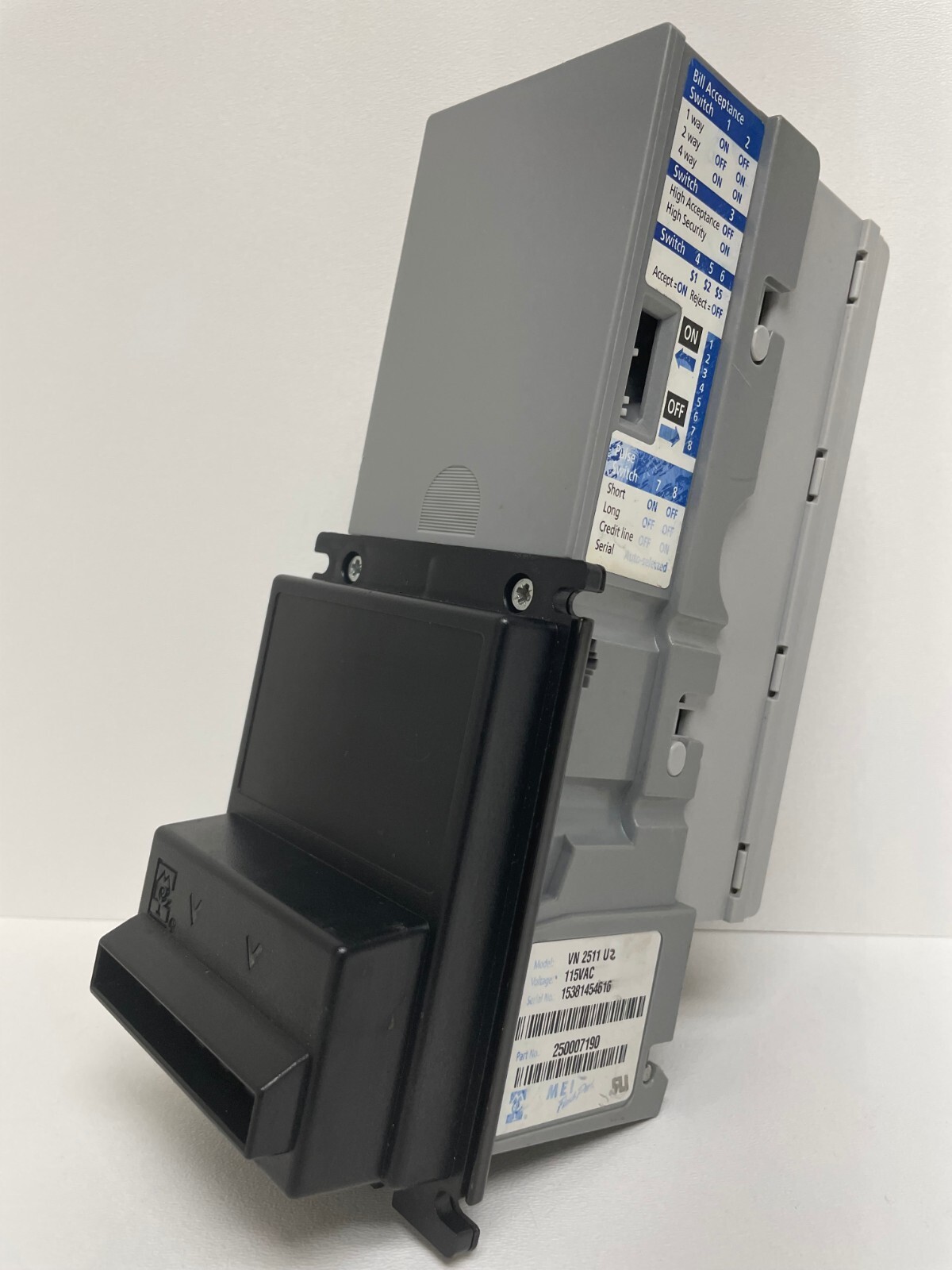 Mars VN 2511 U2 117V BILL ACCEPTOR, VALIDATOR $1 & $5 *COMPLETELY REBUILT*