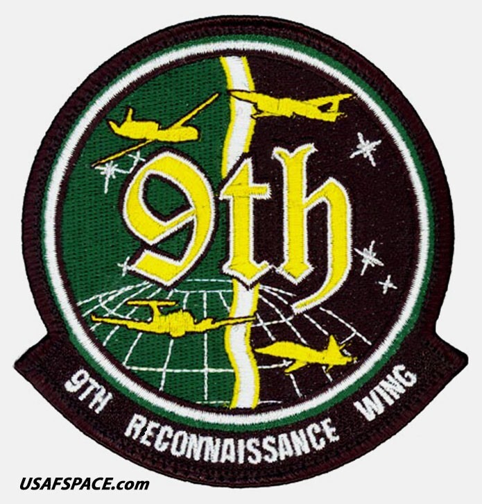 USAF 9th RECONNAISSANCE WING -U-2- RQ-4-GLOBAL HAWK UAV-DOD ORIGINAL VEL PATCH