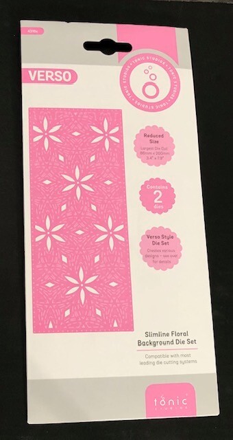 New Tonic Studios Slimline Floral Background Die Set with Dotted Frame $22 Value