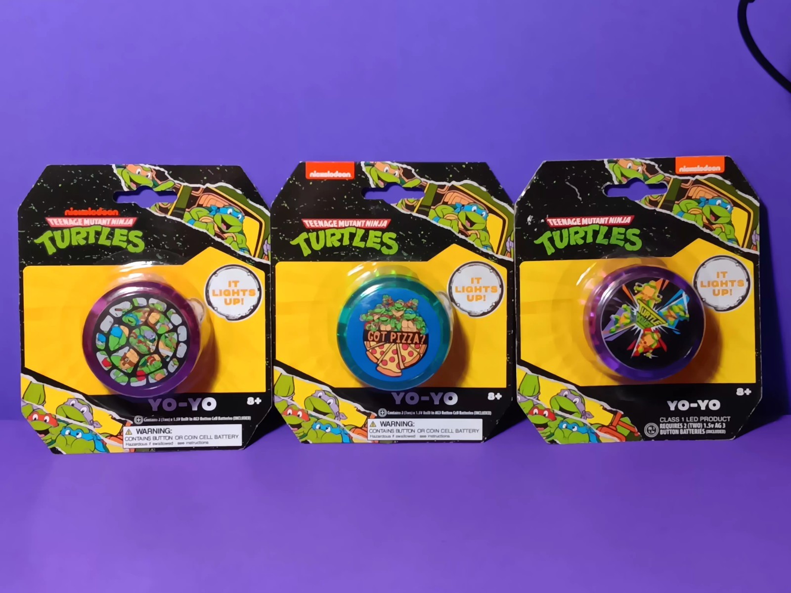 Lot Of 3 TMNT YoYos Turtle Shell, Got Pizza, Turtle Power