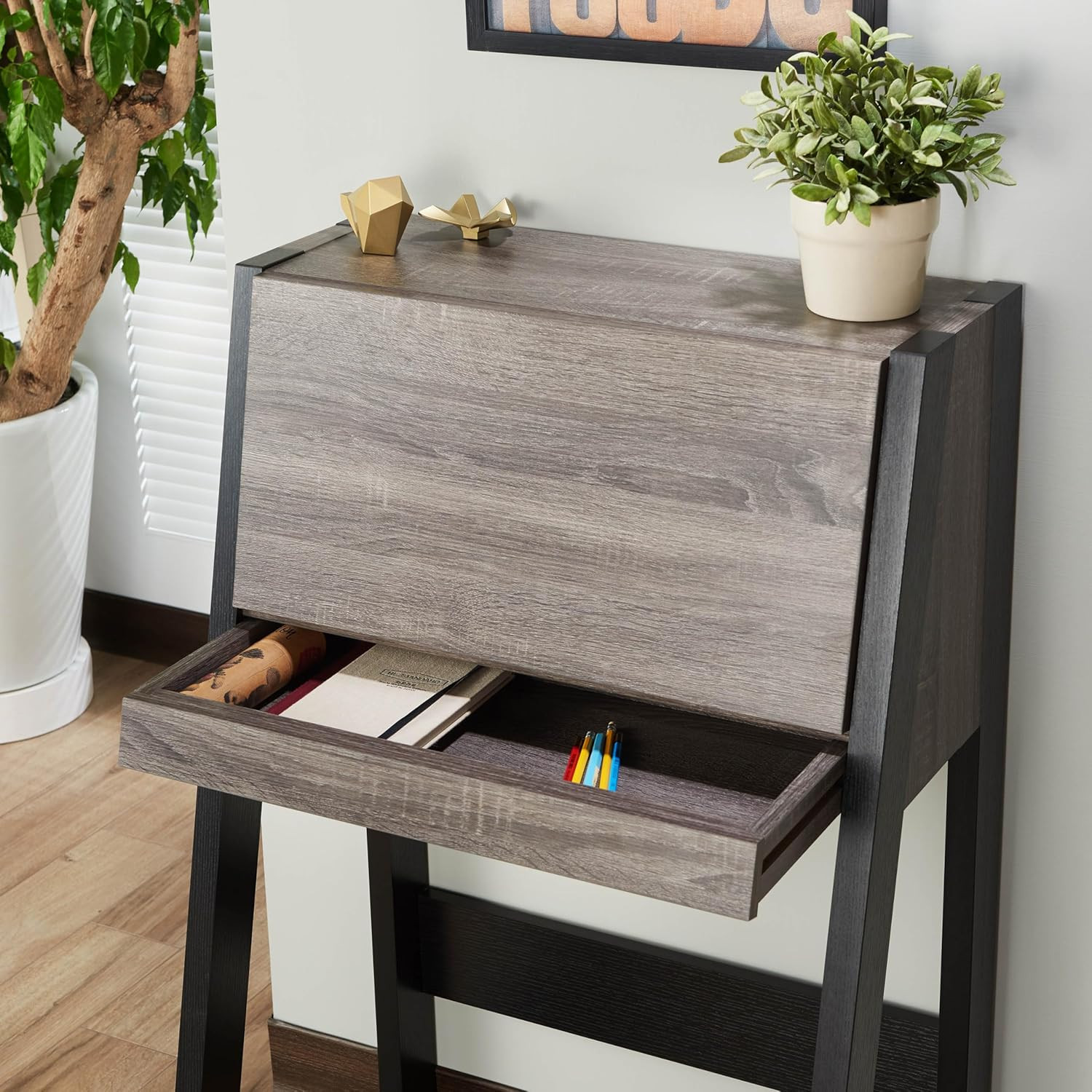 Modern Drop-Down Surface Cabinet Desk for Home Office & Study