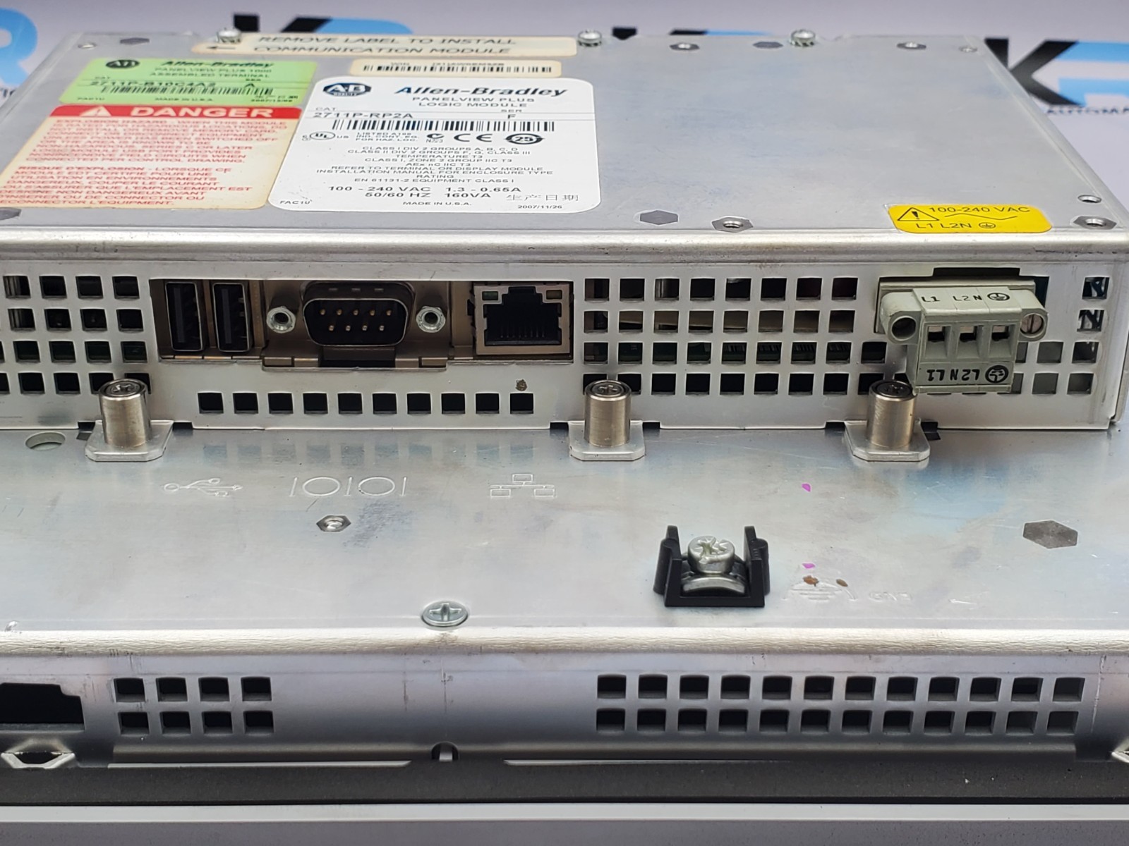 Allen Bradley 2711P-B10C4A2 PanelView Plus 1000 Operator Interface 240V 1.3A