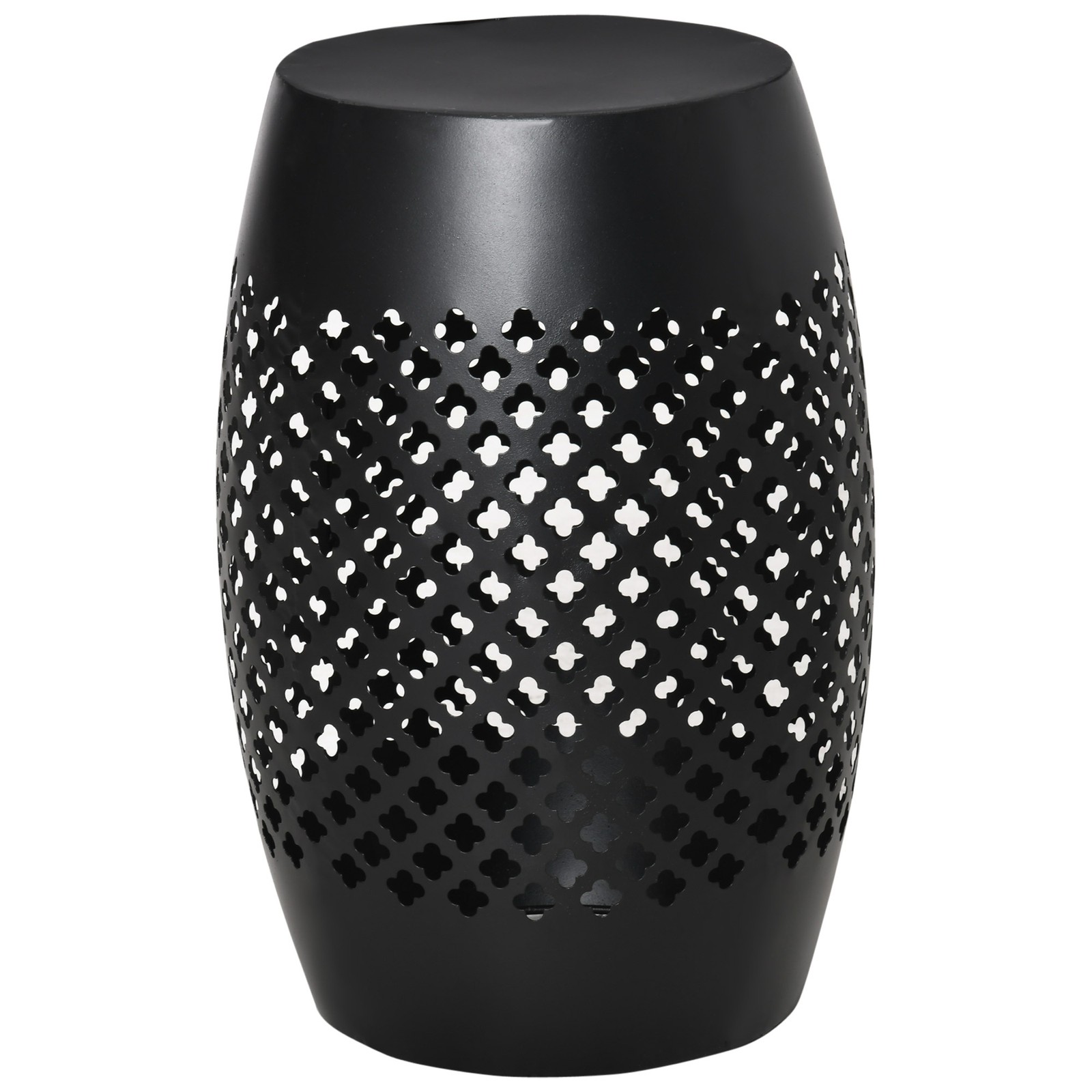 12" Outdoor Garden Accent Table, Black