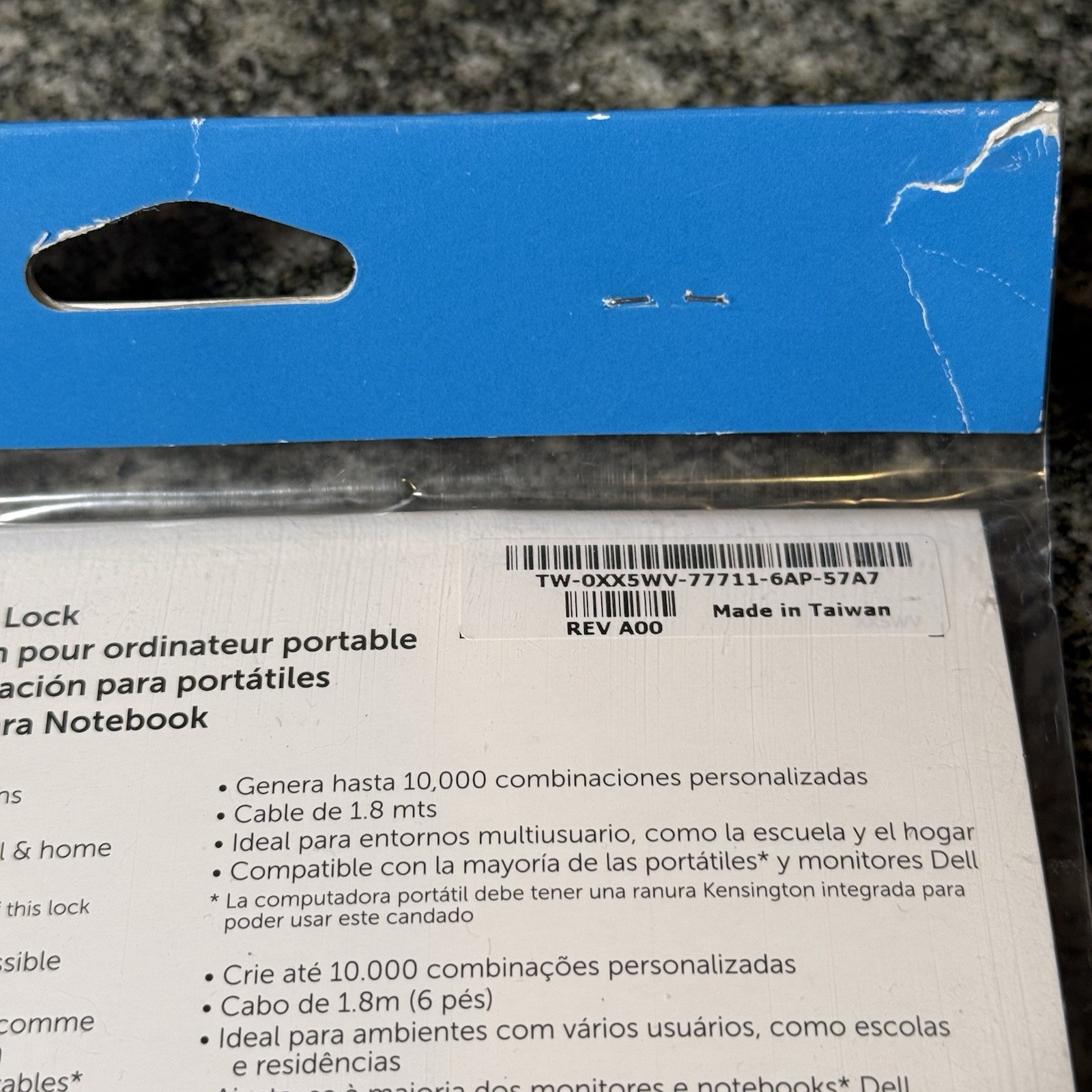 Dell Laptop Combination Lock XX5WV