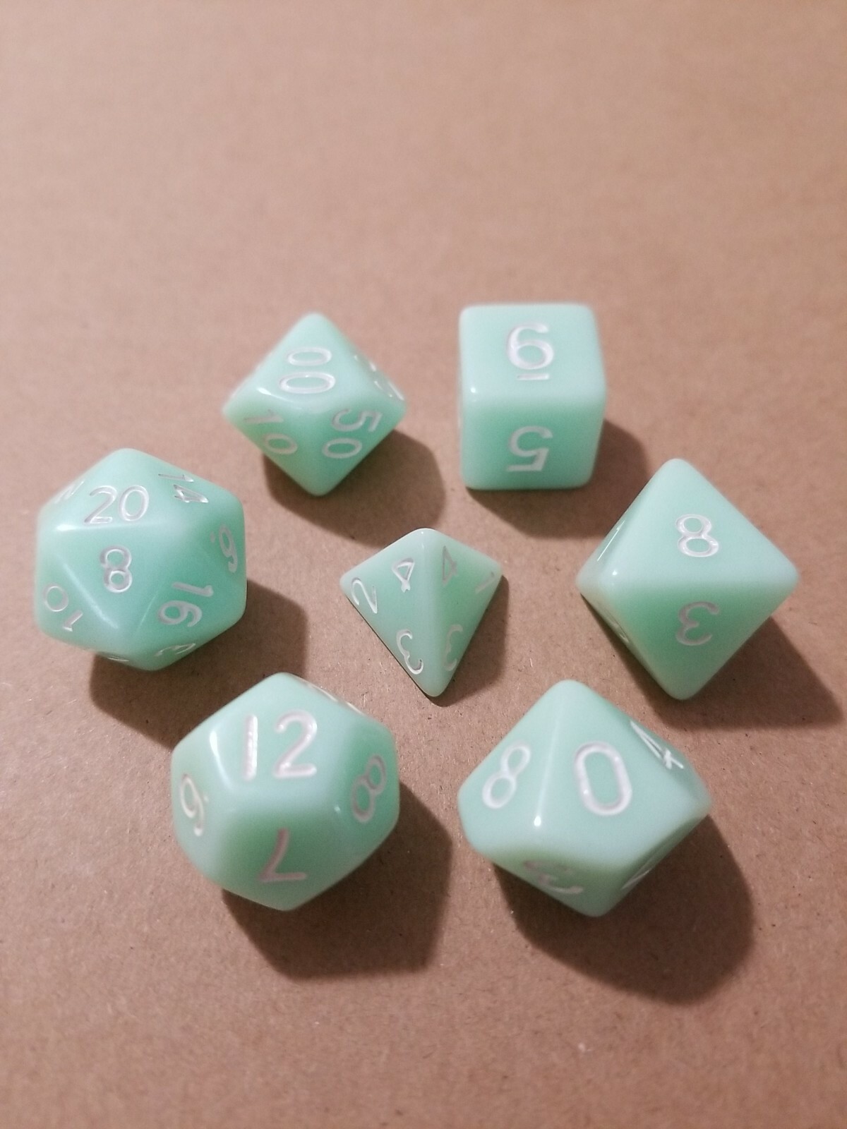 Polyhedral Gaming Dice, 7pc set (d4,6,8,10,12,20,%) FREE SHIPPING