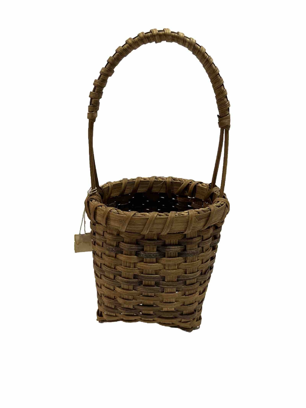 Vintage 1980s Handwoven Doorknob & Small Basket