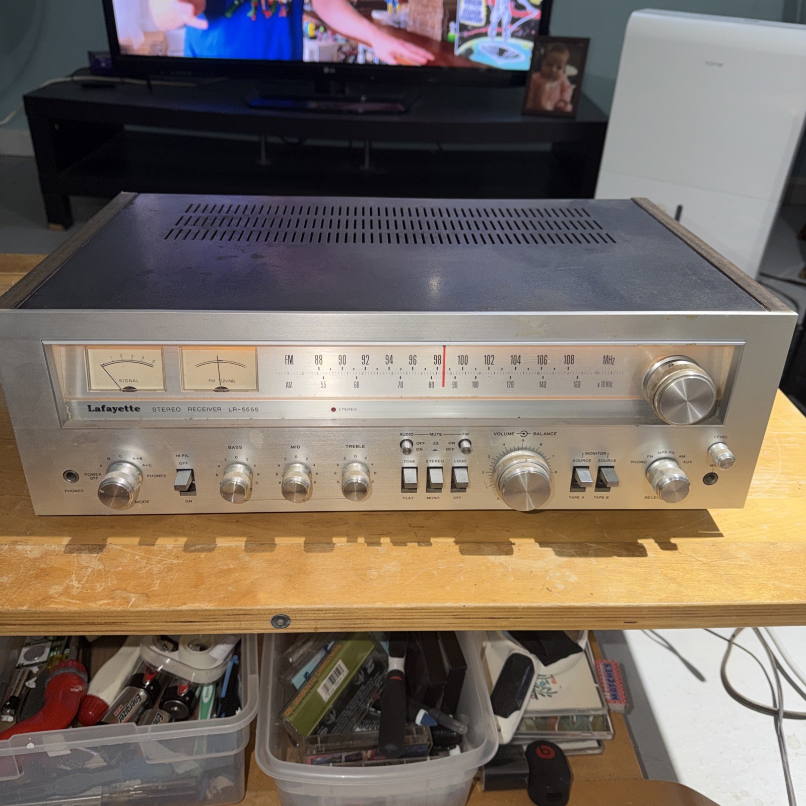 Vintage 1970s LAFAYETTE Stereo Receiver LR-5555 Working
