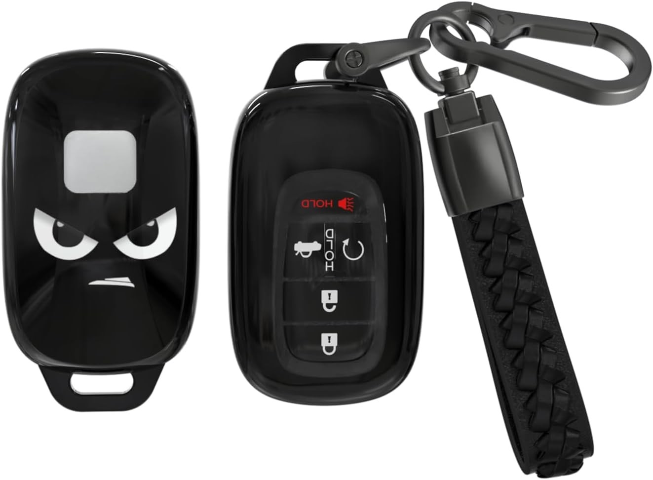 ACEBOY for Honda Key Fob Cover, Soft TPU Cover with Leather Keychain Compatible
