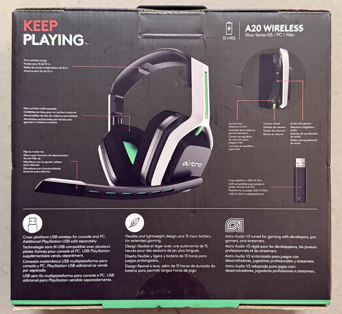 Astro A20 GEN 2 Wireless Gaming Headset - Green/White - New