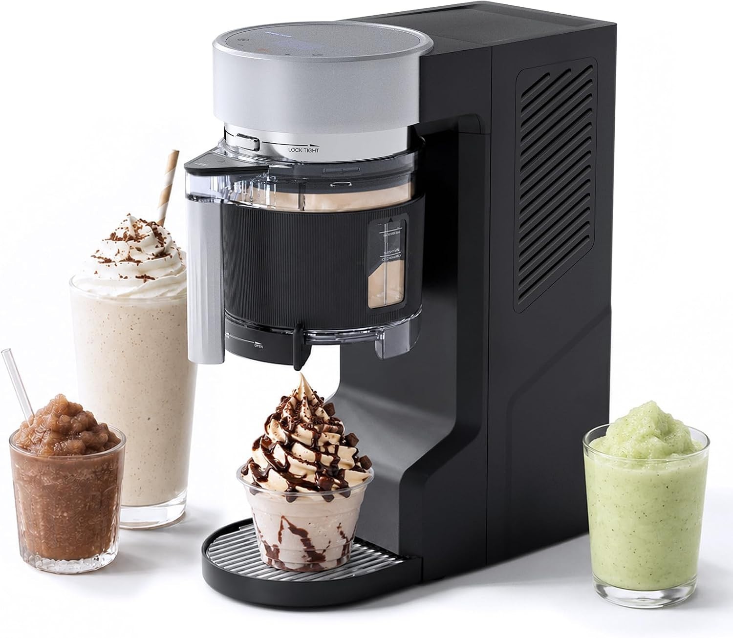 8-in-1 Compact Ice Cream Machine for Soft Serve Ice Cream, Slushie & Milkshake