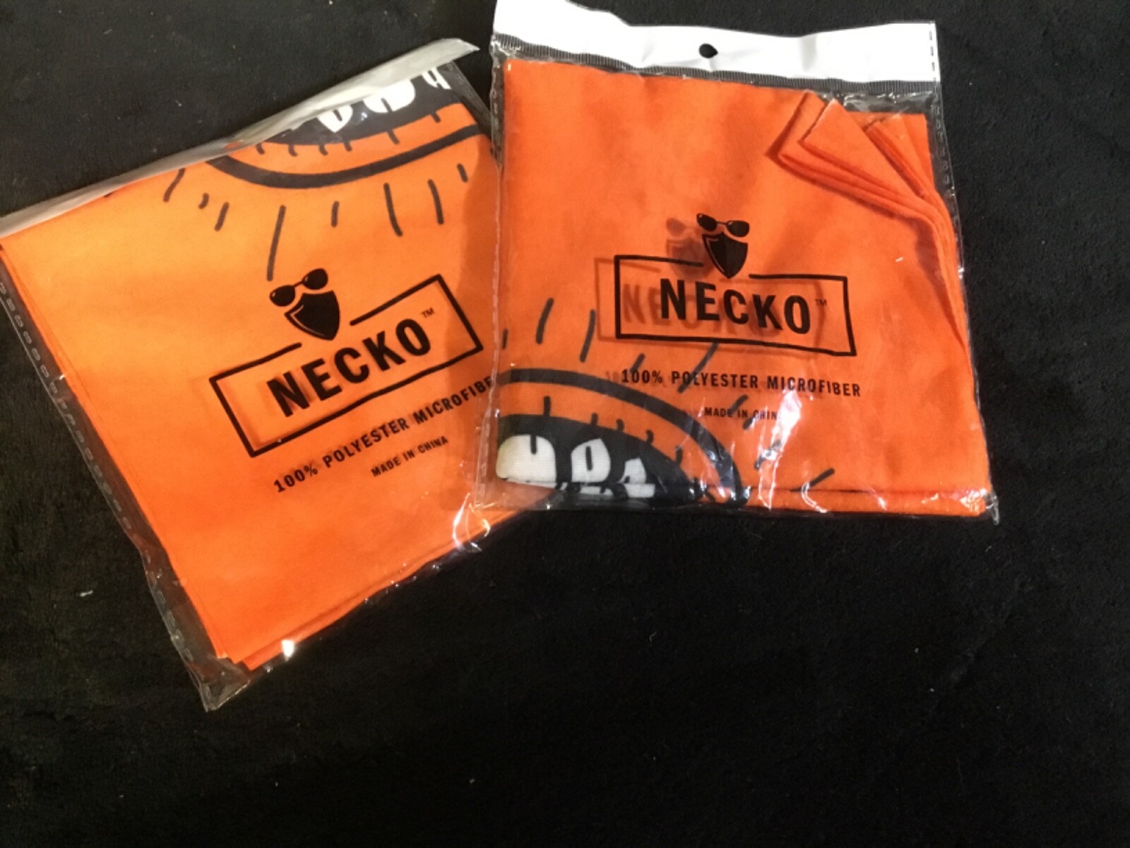Necko face covering -orange fishing mask 2CT 100% polyester