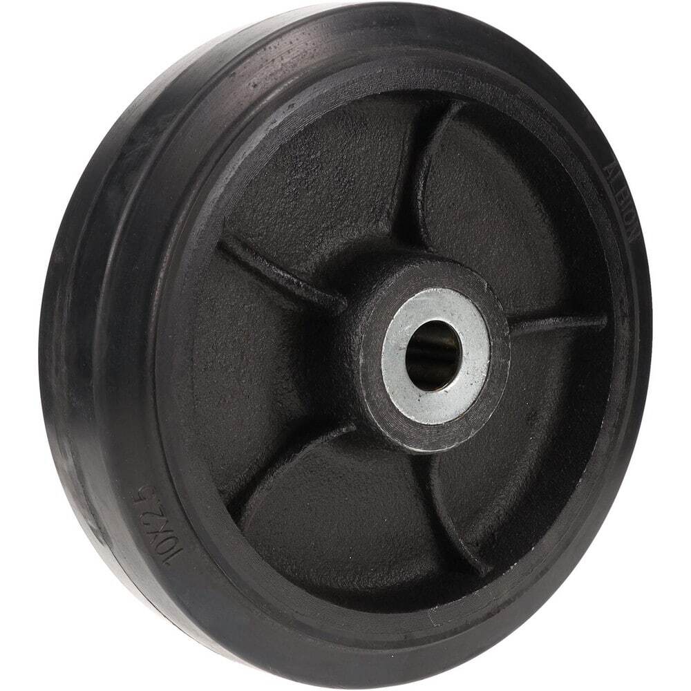 Mold-On Rubber Caster Wheel with Roller Bearing: 10" Diameter x 2-1/2" Wide