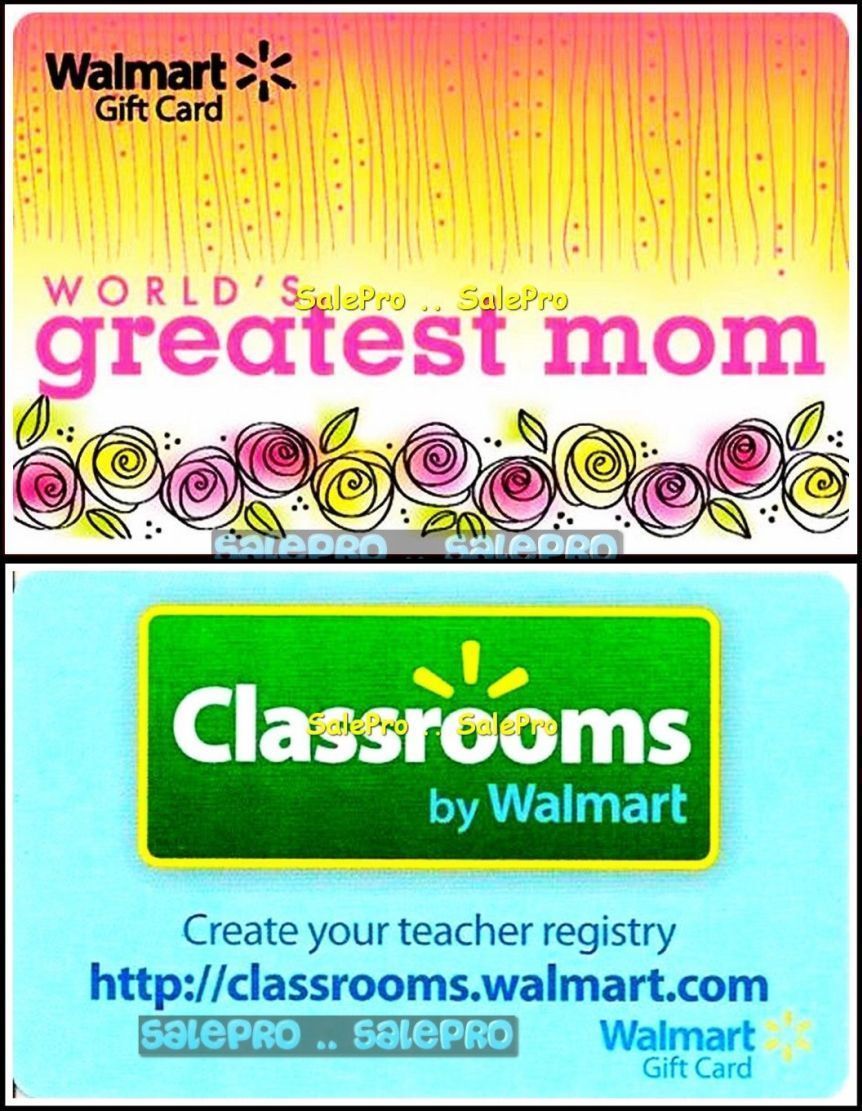 2x WALMART CLASSROOM MOTHER'S DAY WORLD'S GREATEST MOM COLLECTIBLE GIFT CARD LOT