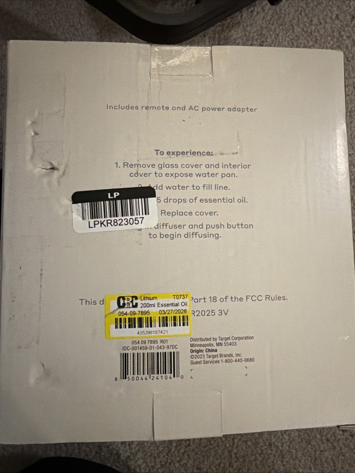 200ml Essential Oil Diffuser White - Casaluna New Open Box Remote Control Nice