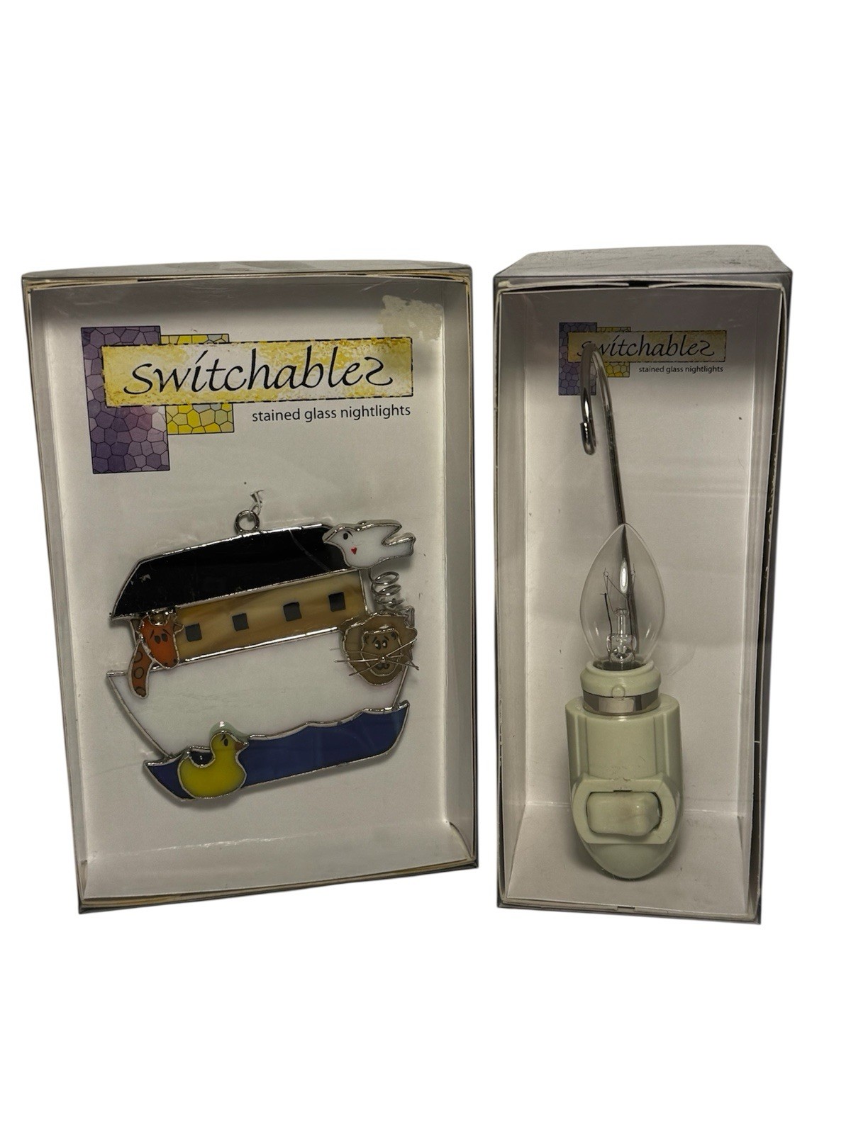 Switchables-Stained Glass Night Light Cover & Light (2pc) -Noah’s Ark SW041 NIB