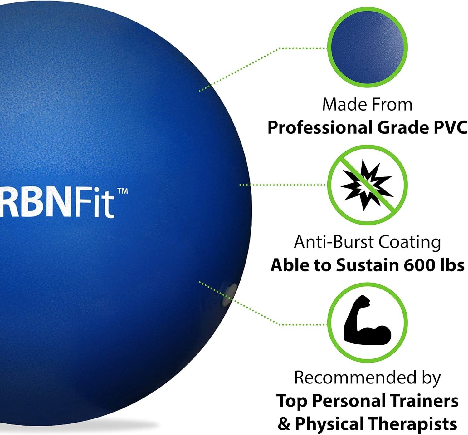 Blue 9” Mini Exercise Ball for Core & Balance - Perfect for Workouts & Therapy