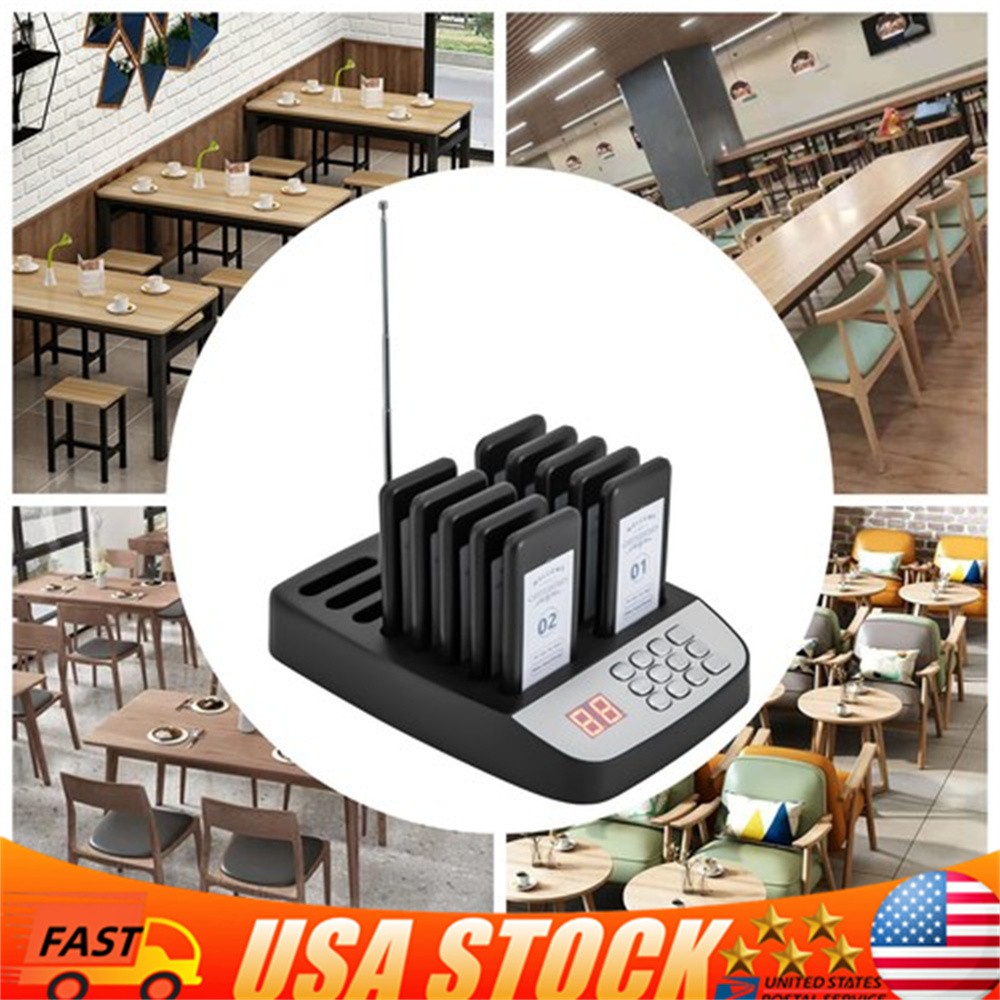 Restaurant Pager System 10 Beepers Wireless Guest Paging Queuing Calling Pager